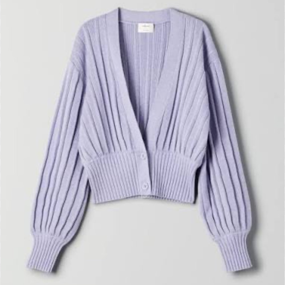 Lavender Ribbed Women's Sweater